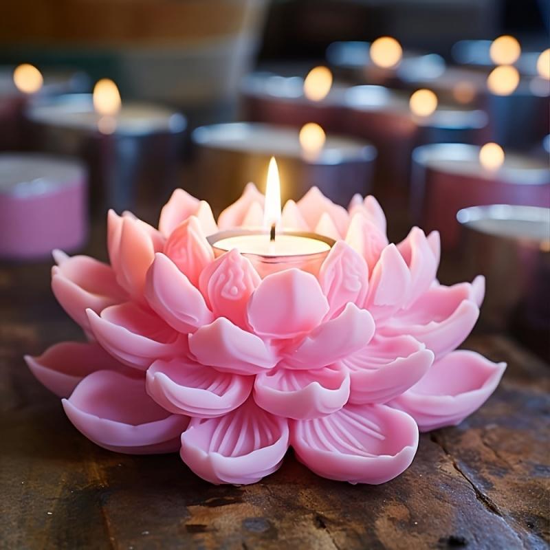 Soap Making In Home - Lotus Flower Shape Candle Silicone Molds