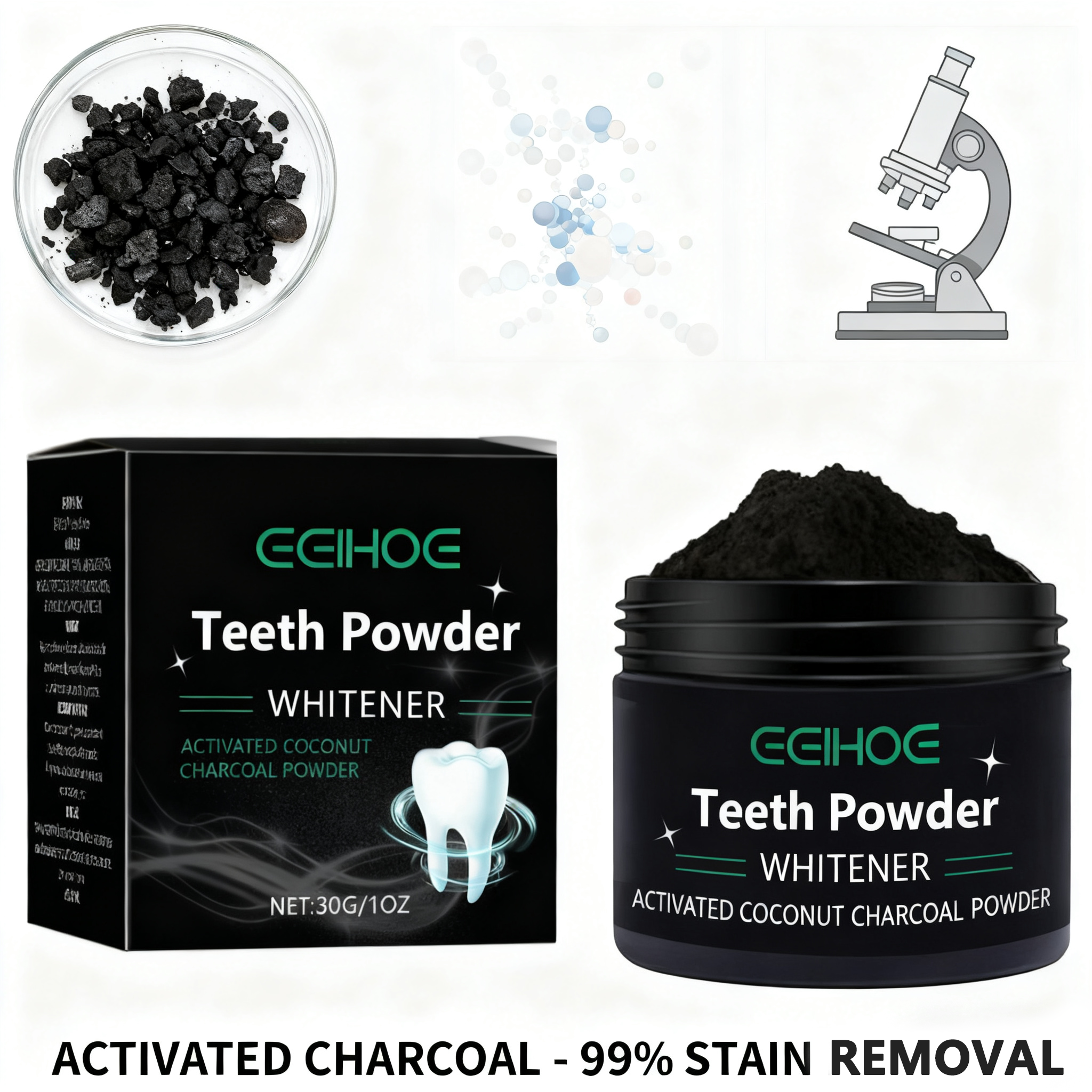 Natural Teeth Whitening Powder - Activated Charcoal Powder reseña y precio