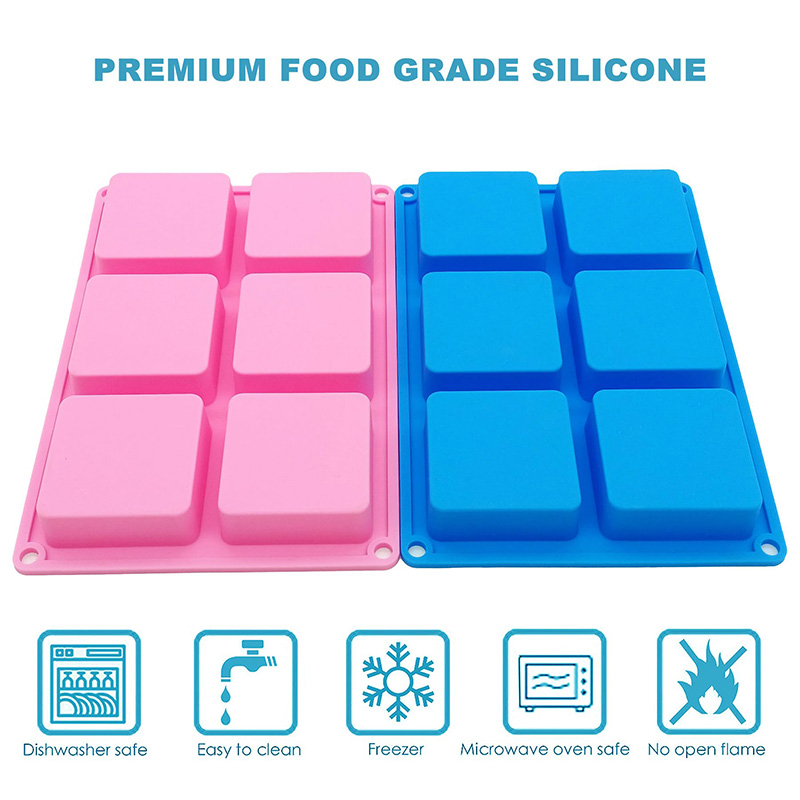Square Soap Molds 6-Cavity Non - Soap Making Gloves reseña y precio
