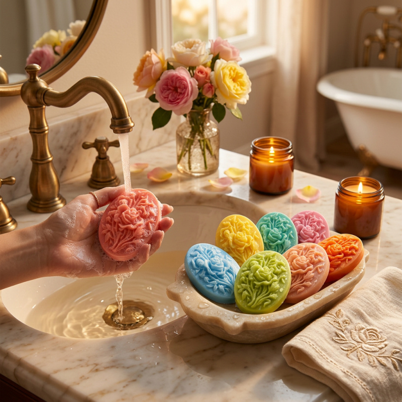 4 Silicone mold with flower sh - Soap Making Tray reseña y precio